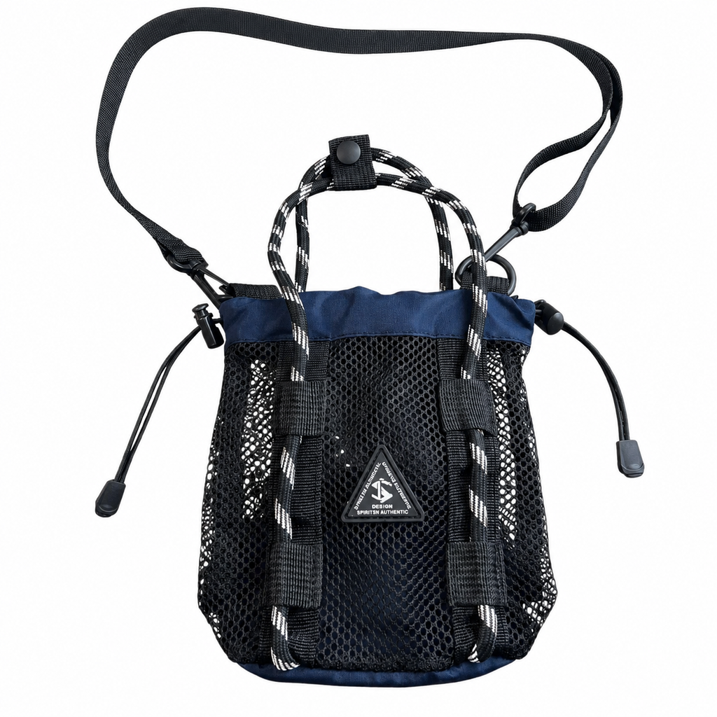 Urban Mesh Mini Sling Bag (Navy Blue)