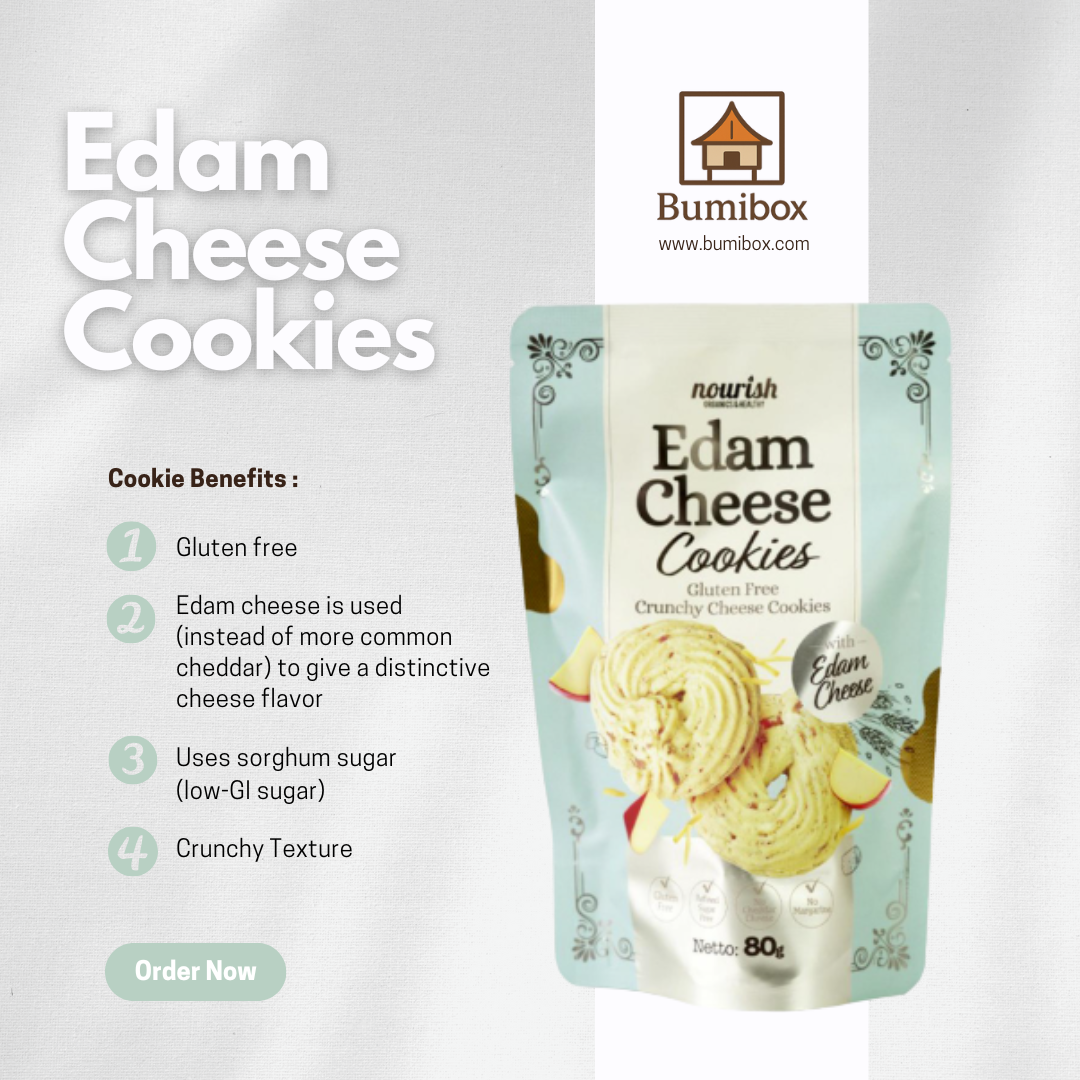 Nourish Edam Cheese Gluten Free Cookies 80g • Premium Snack [Halal]