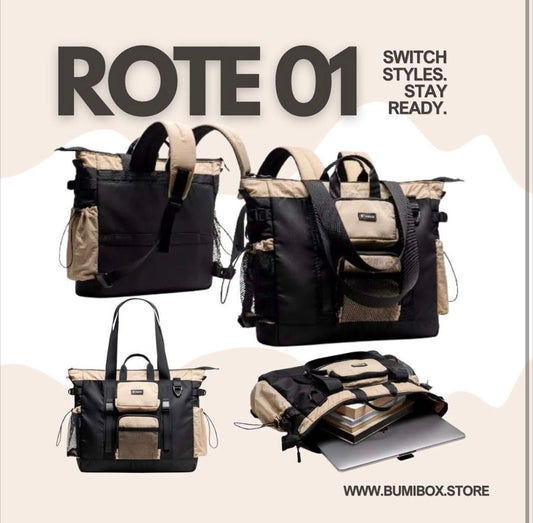 ROTE Pack 3 ways totebag - Beige - Bumibox