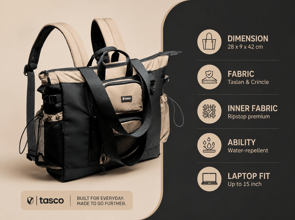 ROTE Pack 3 ways totebag - Beige - Bumibox