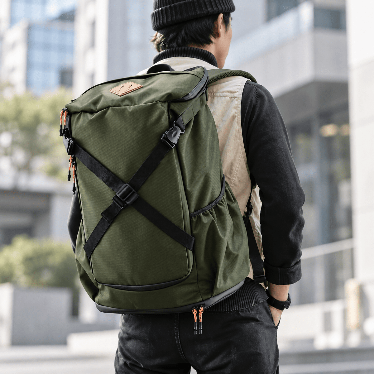 Urban Factor Stocky 30L Water-Resistant Travel Backpack – Army Green - Bumibox