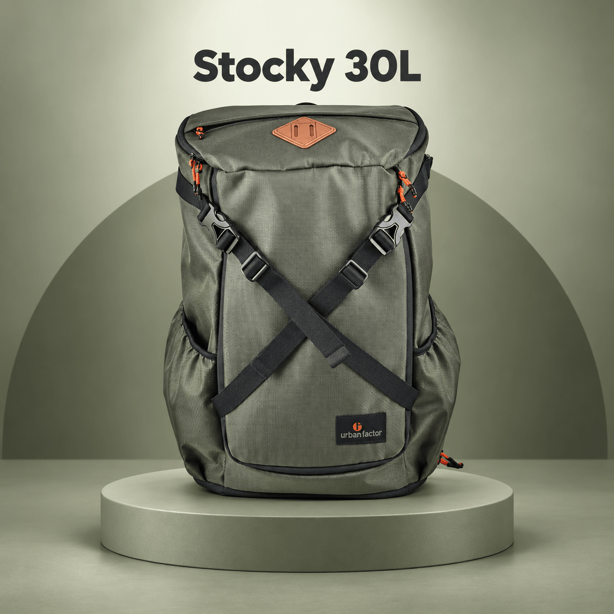 Urban Factor Stocky 30L Water-Resistant Travel Backpack – Army Green - Bumibox